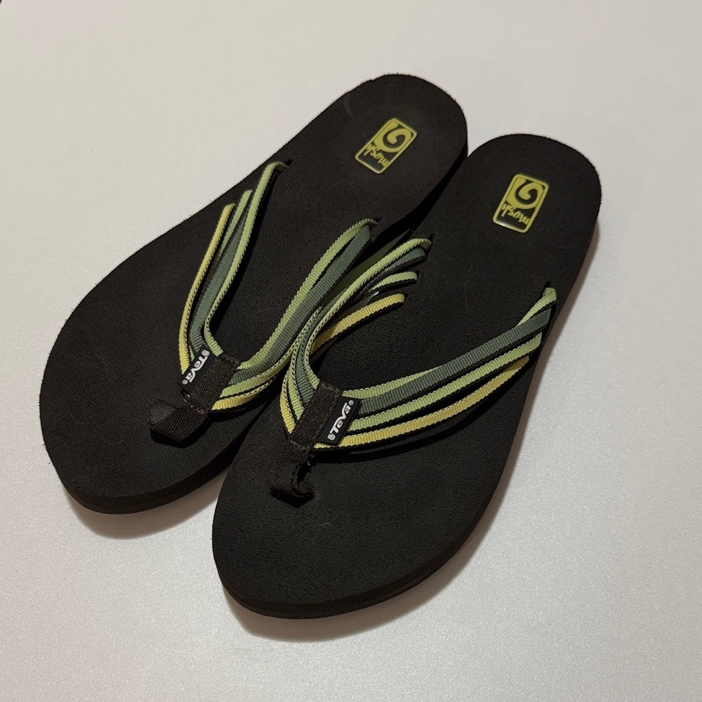 Teva Black and Green Sandals